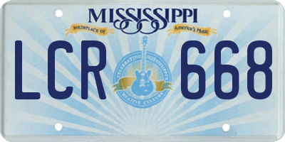MS license plate LCR668