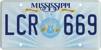 MS license plate LCR669