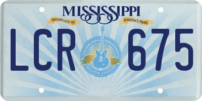 MS license plate LCR675