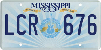 MS license plate LCR676