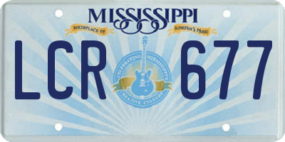 MS license plate LCR677