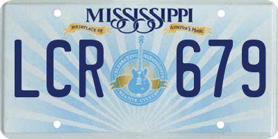 MS license plate LCR679