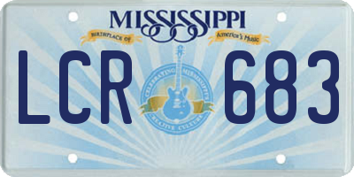MS license plate LCR683