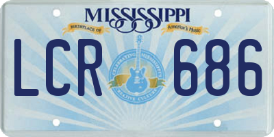 MS license plate LCR686