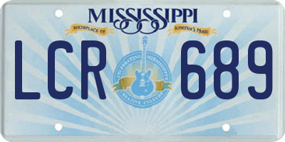 MS license plate LCR689