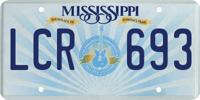 MS license plate LCR693