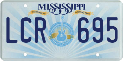 MS license plate LCR695