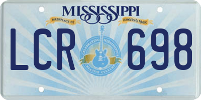 MS license plate LCR698