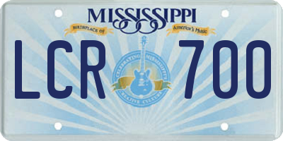 MS license plate LCR700