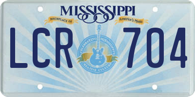 MS license plate LCR704