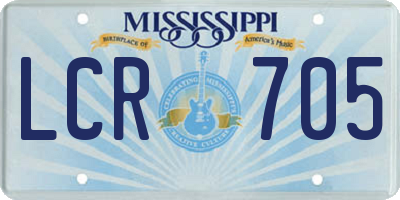 MS license plate LCR705