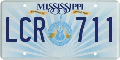MS license plate LCR711