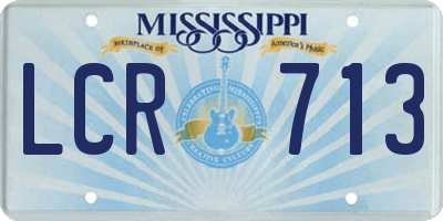 MS license plate LCR713