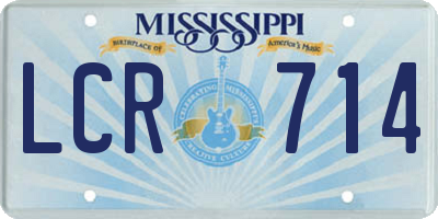 MS license plate LCR714