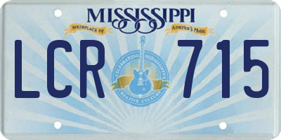 MS license plate LCR715