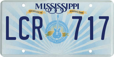 MS license plate LCR717
