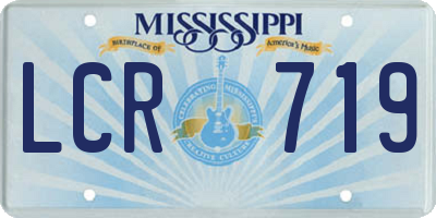 MS license plate LCR719