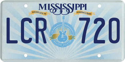 MS license plate LCR720