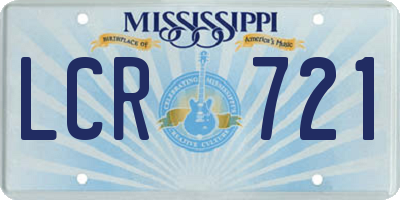 MS license plate LCR721