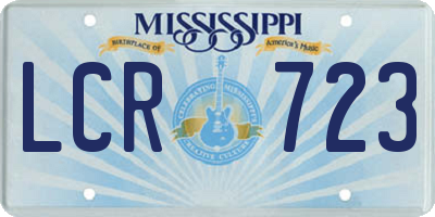 MS license plate LCR723