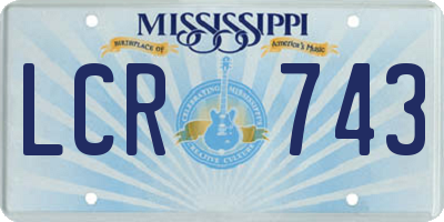 MS license plate LCR743