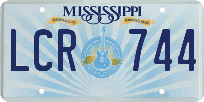 MS license plate LCR744