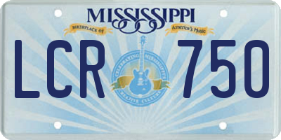 MS license plate LCR750