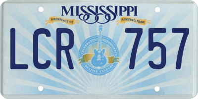 MS license plate LCR757