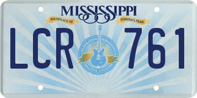 MS license plate LCR761