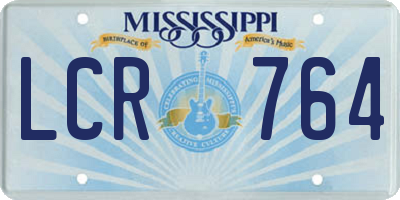 MS license plate LCR764