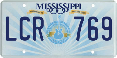 MS license plate LCR769