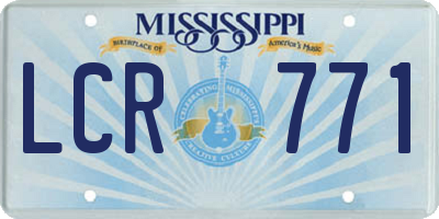 MS license plate LCR771