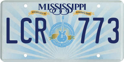 MS license plate LCR773
