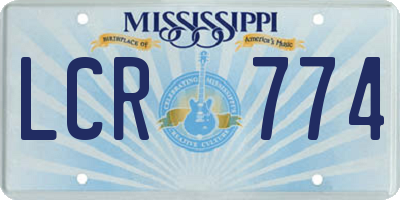 MS license plate LCR774