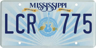 MS license plate LCR775