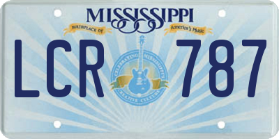 MS license plate LCR787