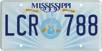 MS license plate LCR788