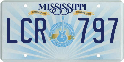 MS license plate LCR797