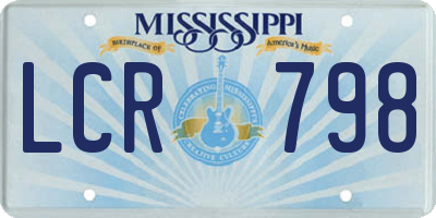MS license plate LCR798