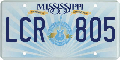 MS license plate LCR805