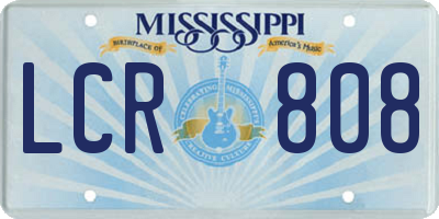 MS license plate LCR808