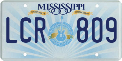 MS license plate LCR809