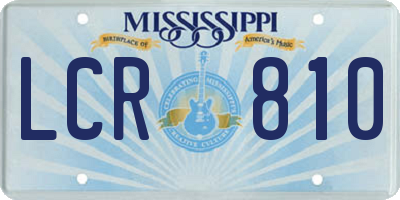 MS license plate LCR810