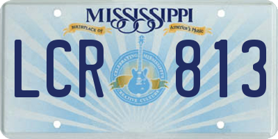 MS license plate LCR813