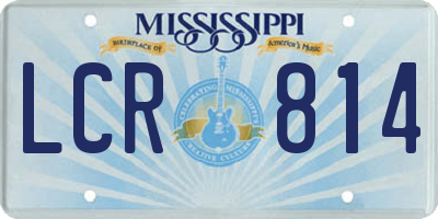 MS license plate LCR814