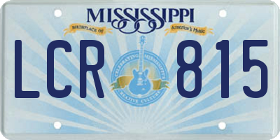 MS license plate LCR815