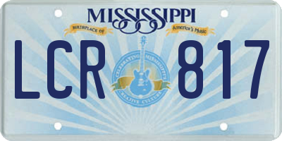MS license plate LCR817