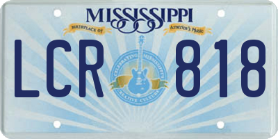 MS license plate LCR818