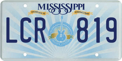 MS license plate LCR819