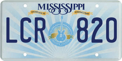 MS license plate LCR820